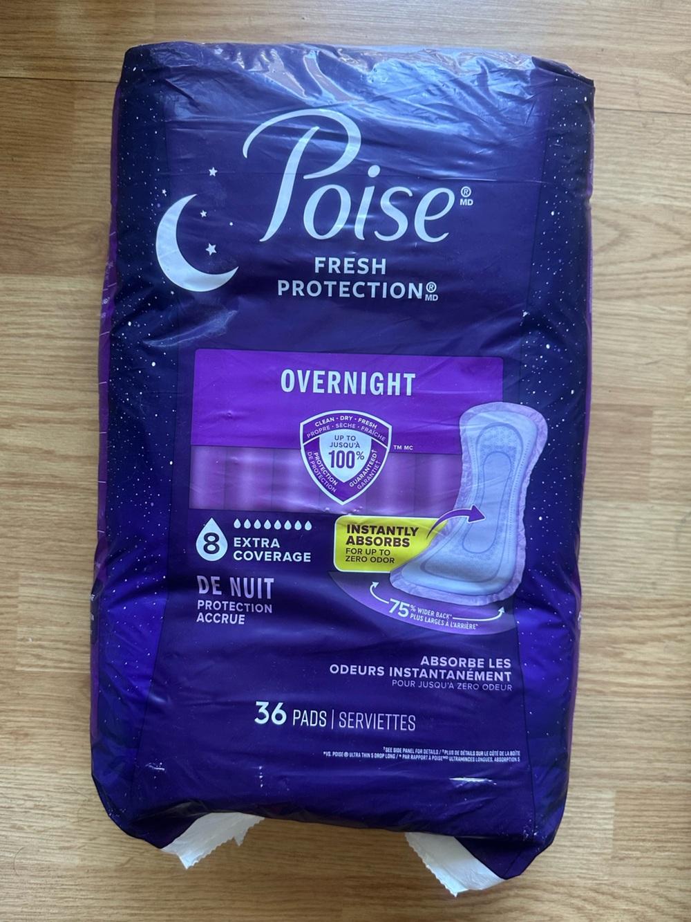 Poise Overnight Pads - 36 Count